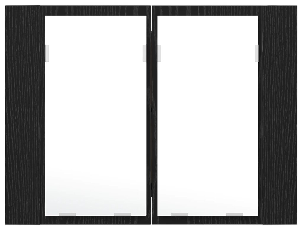 vidaXL LED Καθρέφτης Μπάνιου Ντουλάπας Μαύρο Δρυς 60x12x45 εκ. Από Ξύλο