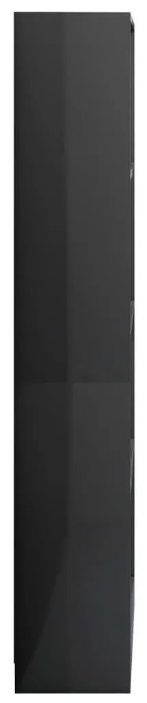 vidaXL Βιβλιοθήκη με 4 Ράφια Γυαλιστερό Γκρι 80x24x142 εκ. Μοριοσανίδα