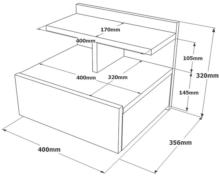 Κομοδίνο Discover pakoworld επιτοίχιο sonoma 40x35.5x32εκ - 176-000120