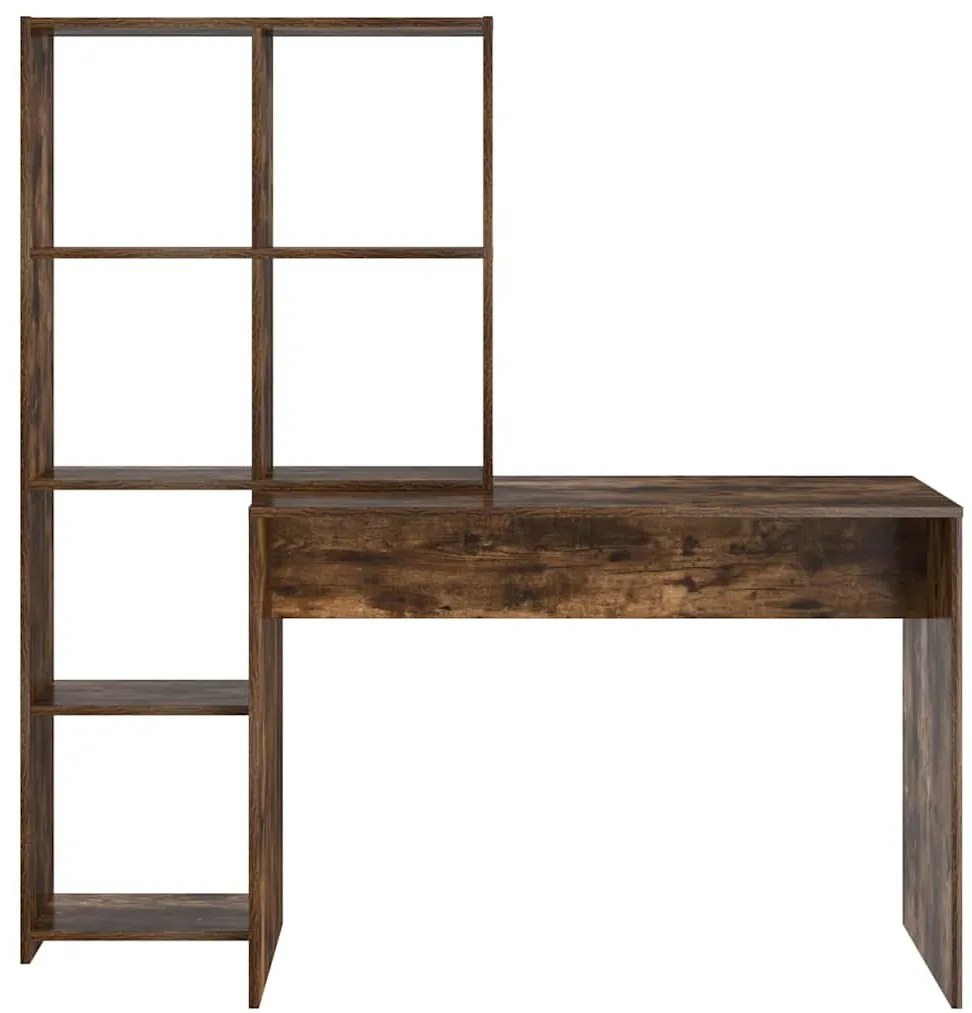 vidaXL Γραφείο Καπνιστό Δρύς 138,5 x 55 x 143 εκ Επεξεργασμένο ξύλο