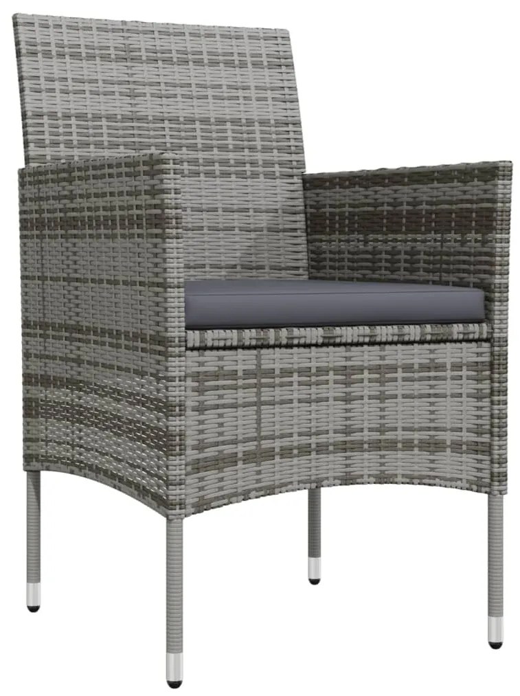 vidaXL Σετ Τραπεζαρίας Κήπου 5 τεμ. Γκρι / Μαύρο με Μαξιλάρια