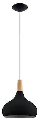 Eglo Sabinar Μοντέρνο Κρεμαστό Φωτιστικό Μονόφωτο Καμπάνα με Ντουί E27 σε Μαύρο Χρώμα 900162