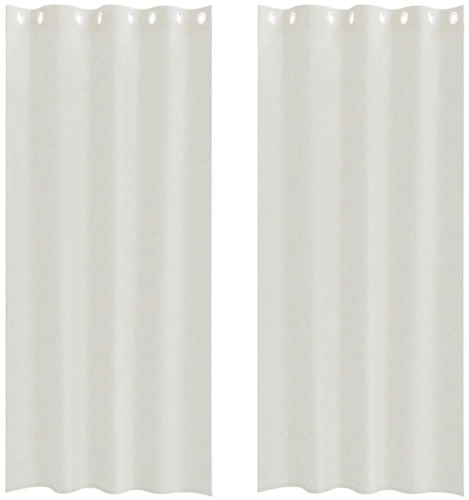 vidaXL Κουρτίνες με κουρτίνες 2 pcs Κρεμ 140x175cm Πολυεστέρας