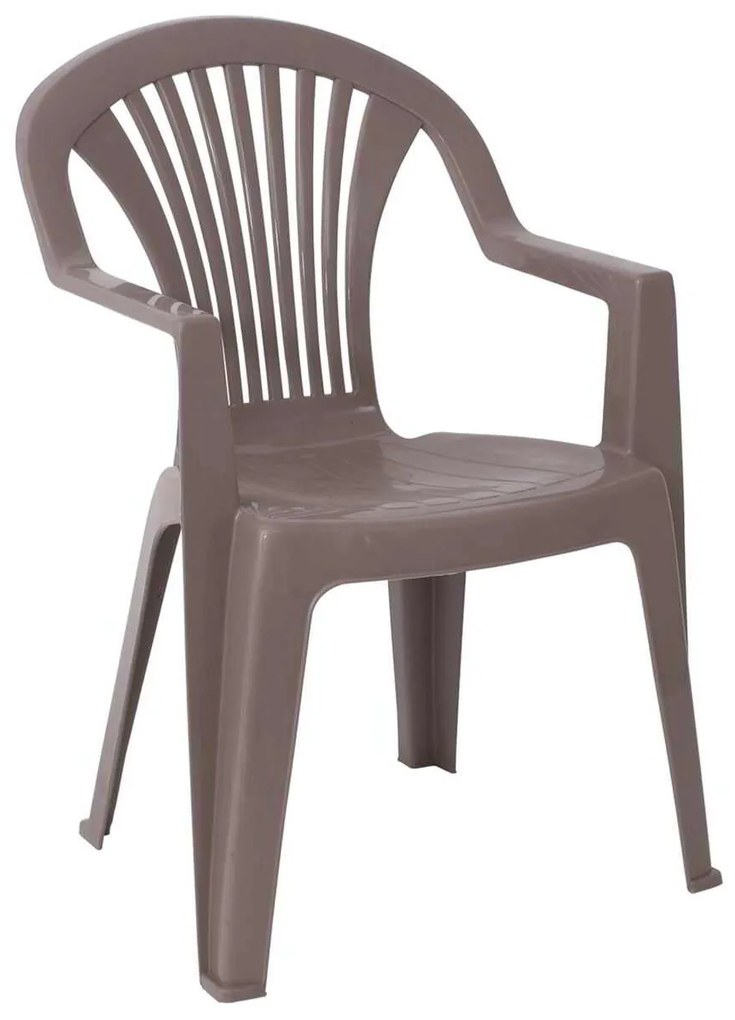 Πολυθρόνα Στοιβαζόμενη LIDO Πλαστική  Μπεζ Tortora 58x57x81cm