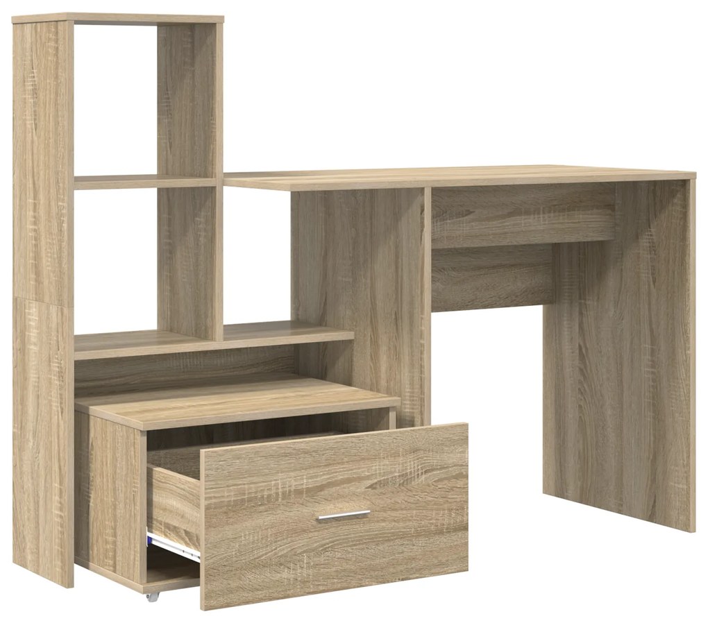 vidaXL Γραφείο Sonoma Δρυς 131.5 x 50 x 106.5 εκ. Επεξεργασμένο ξύλο