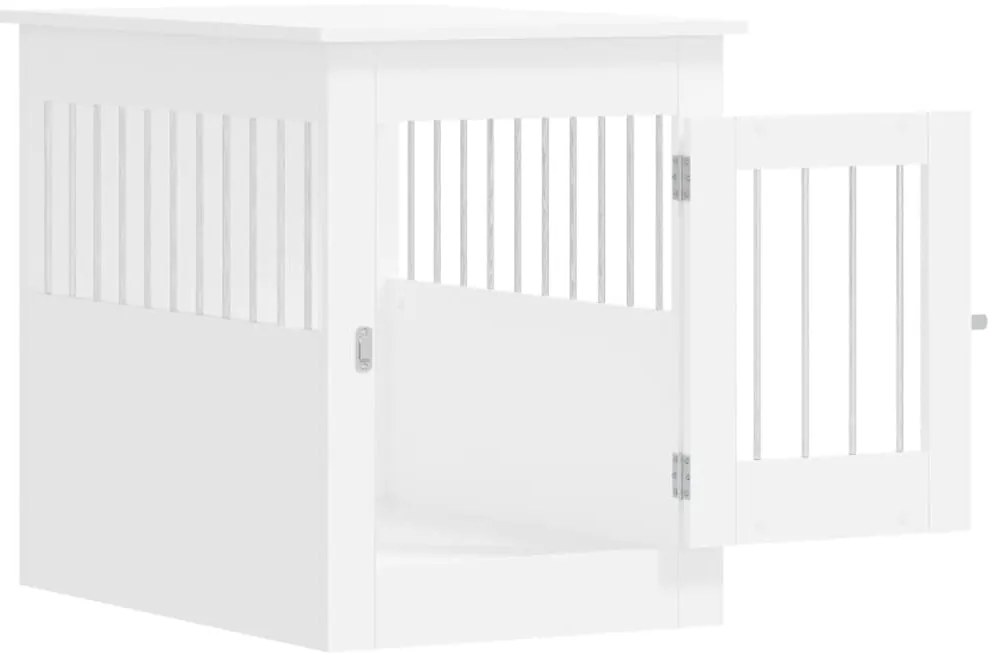 vidaXL Κλουβί Σκύλου Λευκό 55 x 80 x 68 εκ. από Επεξεργασμένο Ξύλο