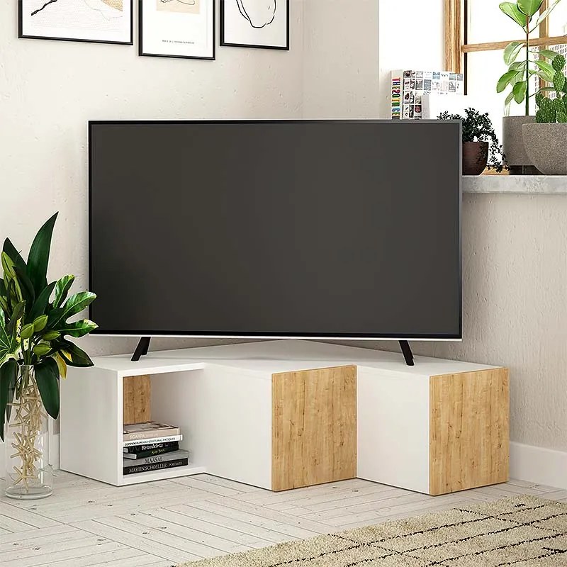 ΕΠΙΠΛΟ ΤΗΛΕΟΡΑΣΗΣ ΓΩΝΙΑΚΟ COMPACT MEGAPAP ΧΡΩΜΑ ΛΕΥΚΟ - ΦΥΣΙΚΟ ΟΞΙΑΣ 94,2X90,6X31,4ΕΚ.