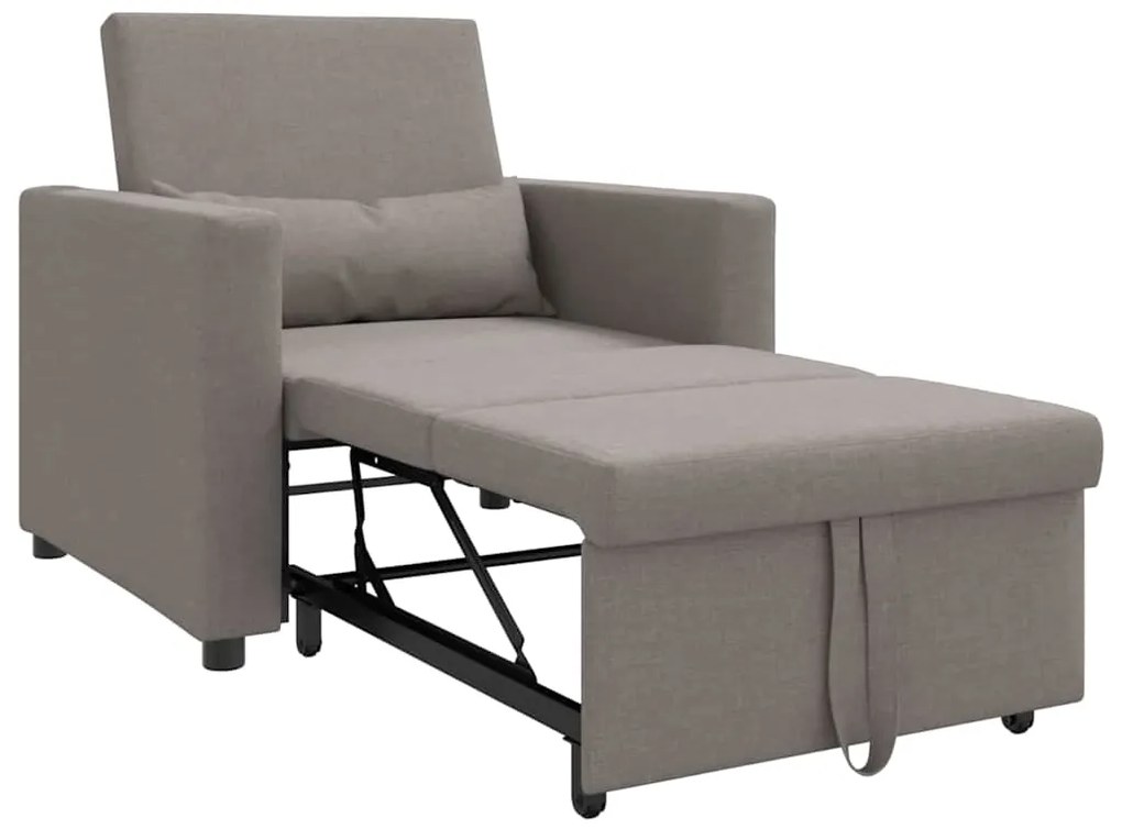 vidaXL Μονός καναπές-κρεβάτι Taupe 90 x 165 x 87 εκ. ύφασμα
