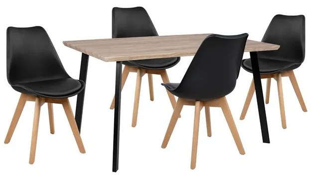 ΣΕΤ ΤΡΑΠΕΖΑΡΙΑΣ 5ΤΜΧ HM10347 ΤΡΑΠΕΖΙ 140x80x76 cm &amp; 4 ΚΑΡΕΚΛΕΣ VEGAS