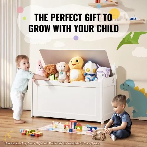 VEVOR Kids Toy Storage Bench Wooden Toy Box Chest 32.68 x 17.91 x 24.02&quot; White