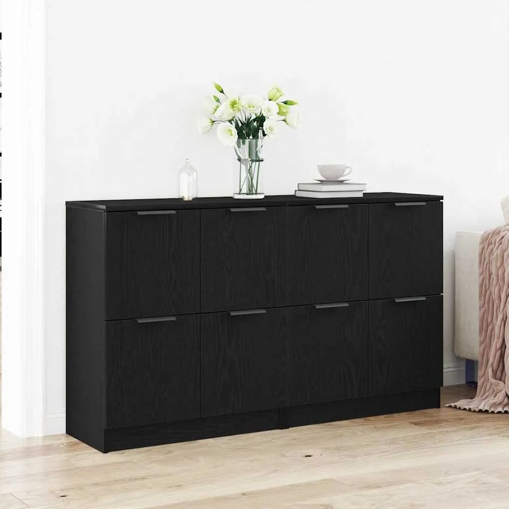 vidaXL Μπουφές Μαύρη δρυς 180 x 30 x 70 εκ Επεξεργασμένο ξύλο