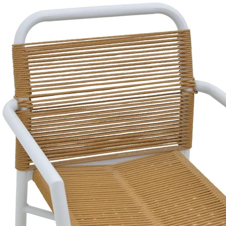 Καρέκλα - Πολυθρόνα αλουμινίου Clutch στοιβαζόμενη λευκός σκελετός-φυσικό rattan 55x56x80 εκ. 55x59x80 εκ.