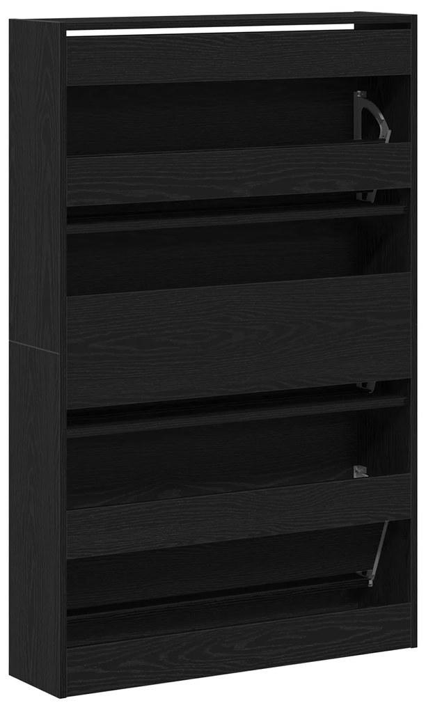 vidaXL ντουλάπα παπουτσιών  Μαύρο Δρυς 80x21x125,5 εκ Επεξεργασμένο ξύλο