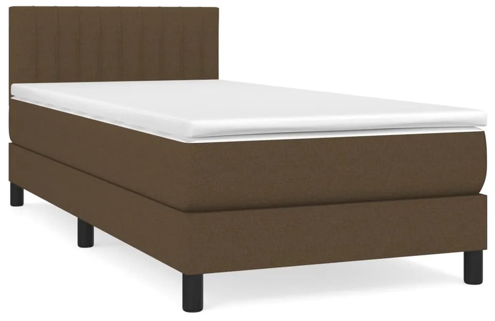 ΚΡΕΒΑΤΙ BOXSPRING ΜΕ ΣΤΡΩΜΑ ΣΚΟΥΡΟ ΚΑΦΕ 90X200 ΕΚ. ΥΦΑΣΜΑΤΙΝΟ 3140188