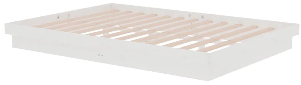 vidaXL Πλαίσιο Κρεβατιού Λευκό 140 x 200 εκ. από Μασίφ Ξύλο