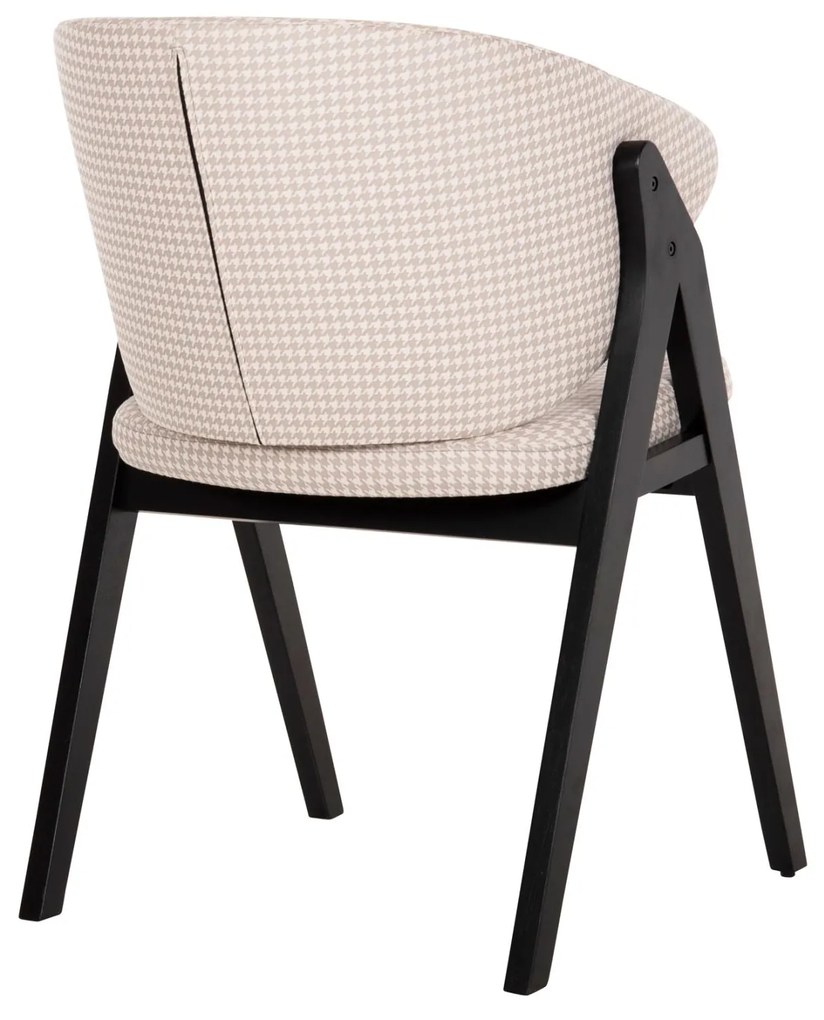 Καρέκλα HANA Rubberwood Μαύρο και Μπέζ ύφασμα 55x60x84Yεκ. 2αδα 55x60x84 εκ.