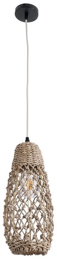 Φωτιστικό Οροφής Κρεμαστό Ecuador 02119 Boho 1xE27 IP20 15x35cm Beige GloboStar
