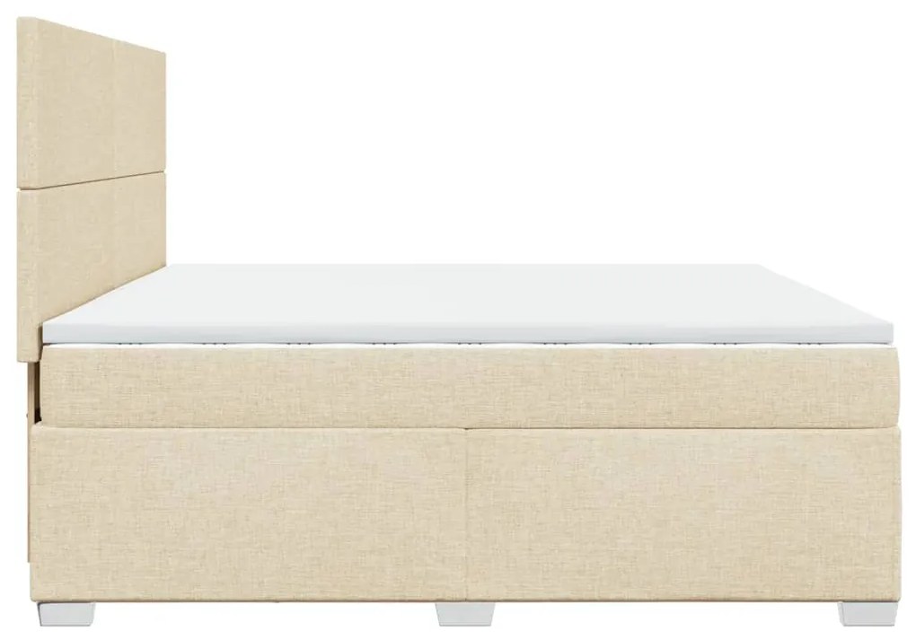 ΚΡΕΒΑΤΙ BOXSPRING ΜΕ ΣΤΡΩΜΑ ΚΡΕΜ 200X200 ΕΚ. ΥΦΑΣΜΑΤΙΝΟ 3292893