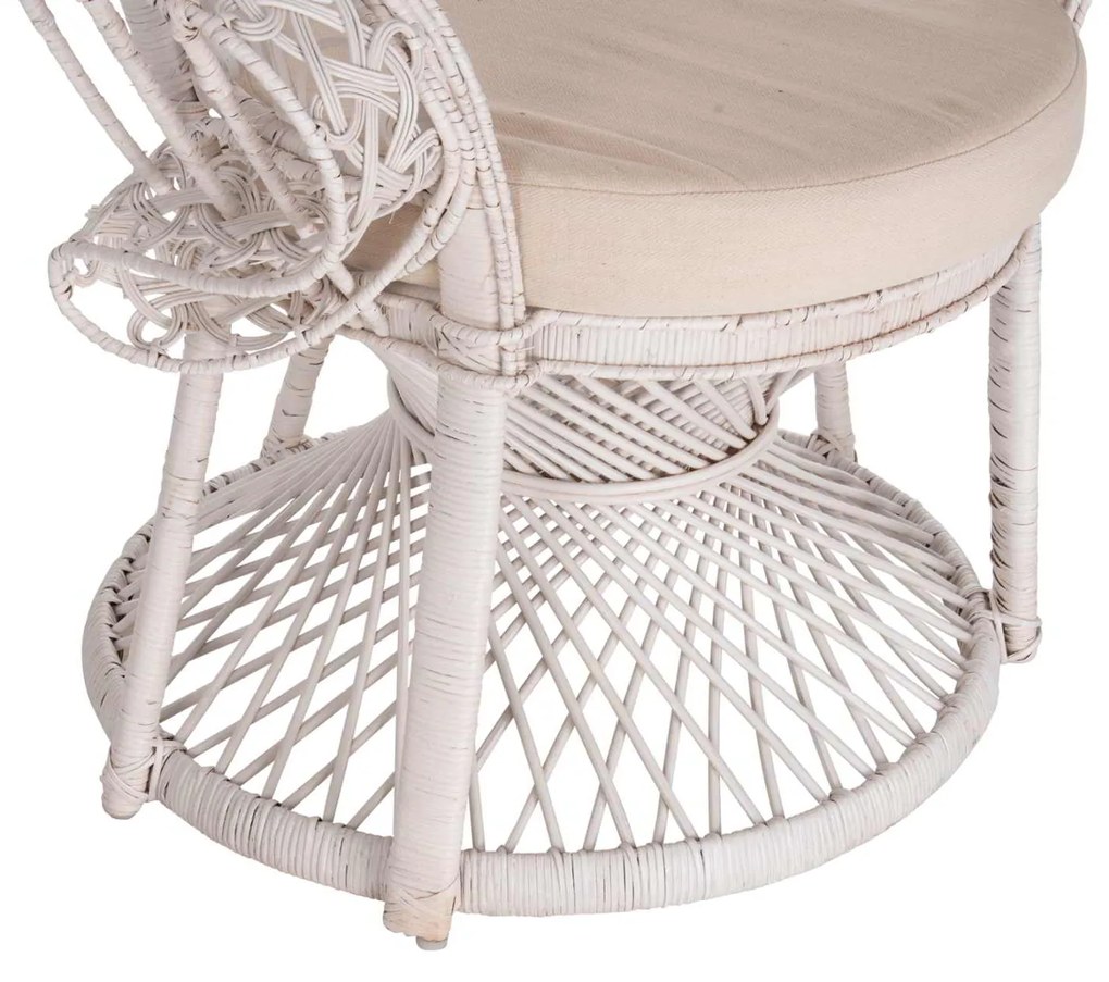 ΠΟΛΥΘΡΟΝΑ ROYAL PEACOCK HM9342.02 RATTAN ΣΕ ΛΕΥΚΟ-ΜΑΞΙΛΑΡΙ ΛΕΥΚΟ 114x72x150Yεκ.