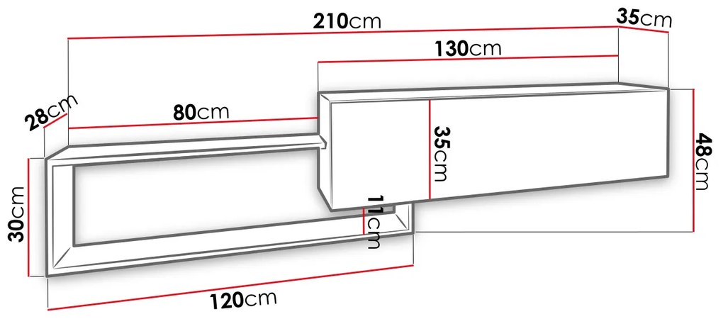 Έπιπλο τηλεόρασης Vega II-Fusiko-Leuko