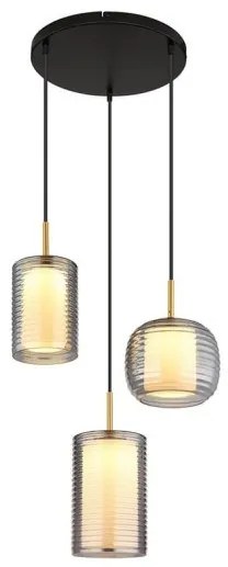 Κρεμαστό Φωτιστικό Οροφής LED 27W Μαύρο-Οπάλ Lampigna 15740-3 Globo Lighting-15740-3-Μαύρο 15740-3