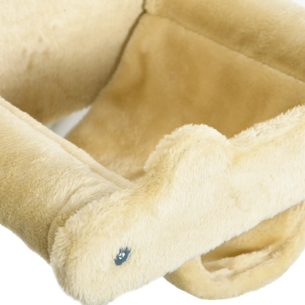 PawHut Σκάλα για γάτες, Σετ 4 τεμαχίων, Σκάλα 3 σκαλοπατιών, 2 πλατφόρμες, Αιώρα, Βελούδινη επένδυση, Μπεζ