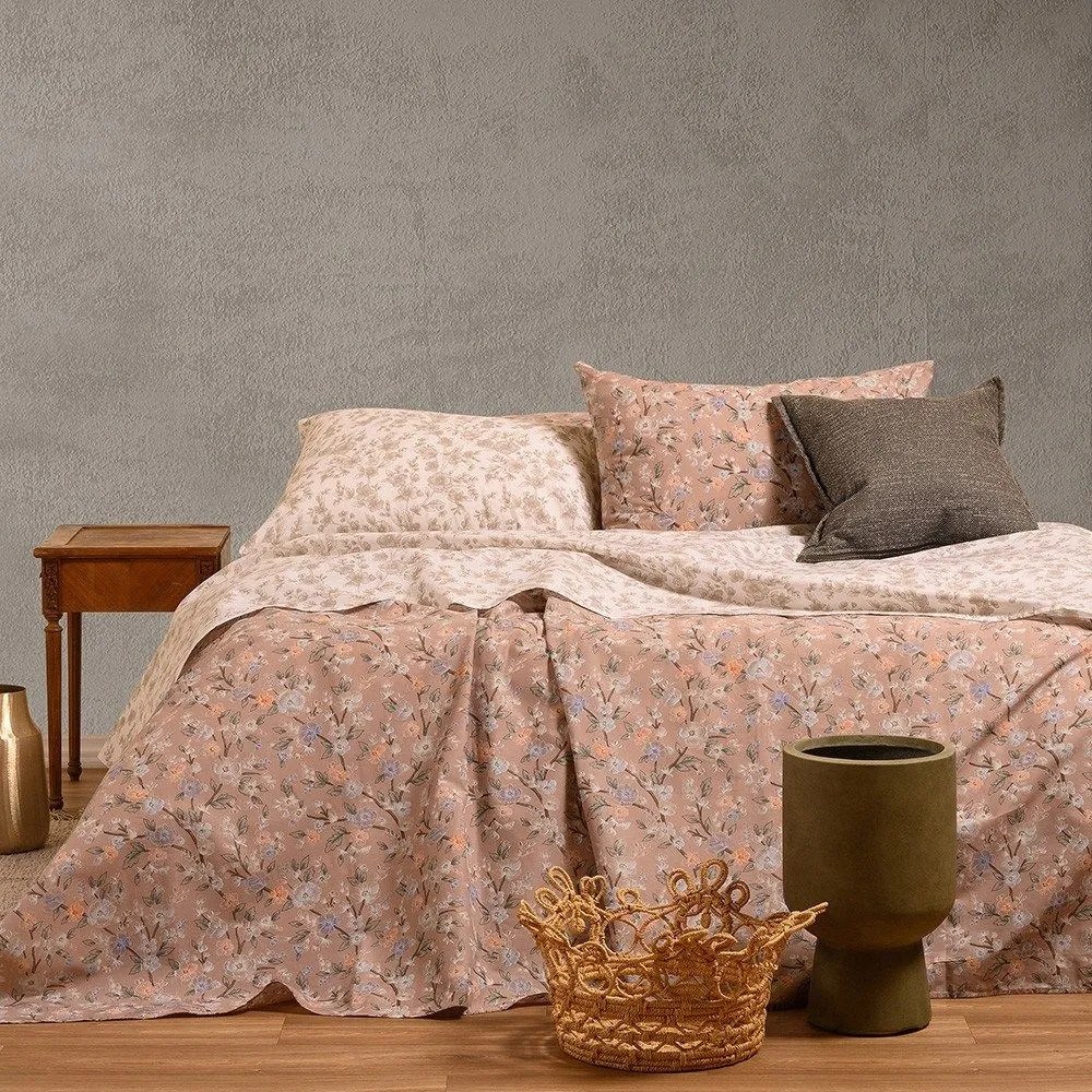 Σεντόνια Amy Με Λάστιχο (Σετ 3τμχ) Beige Melinen Μονό 100x232cm 100% Βαμβάκι