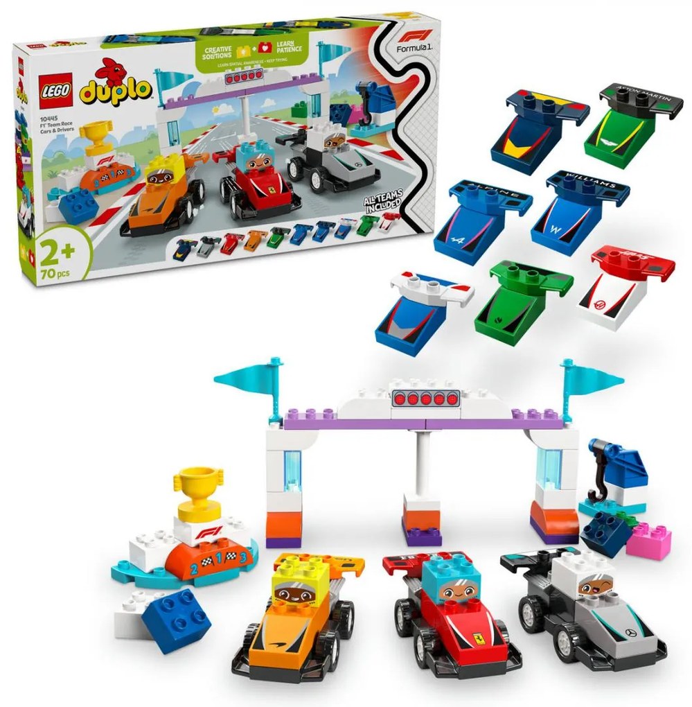 Lego 10445 Duplo Town F1 Team Race Cars &amp; Drivers για 2+ Ετών 70τμχ