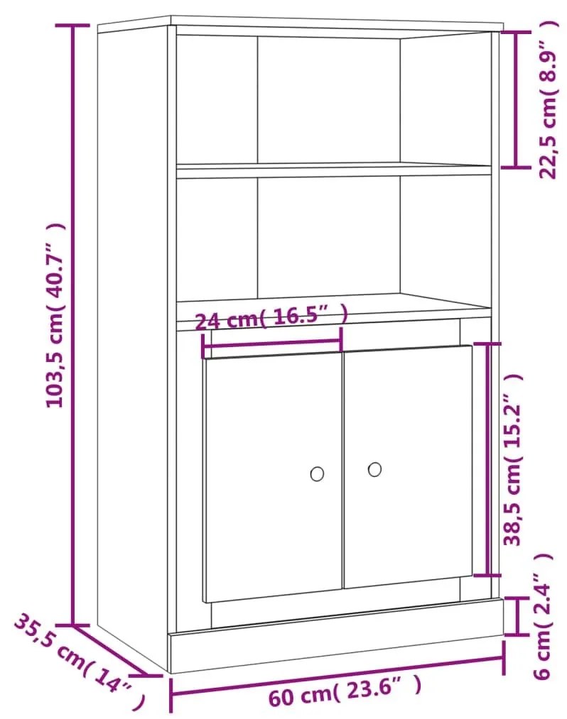 Ντουλάπα Καπνιστή δρυς 60x35,5x103,5 εκ. από Επεξεργασμένο Ξύλο - Καφέ