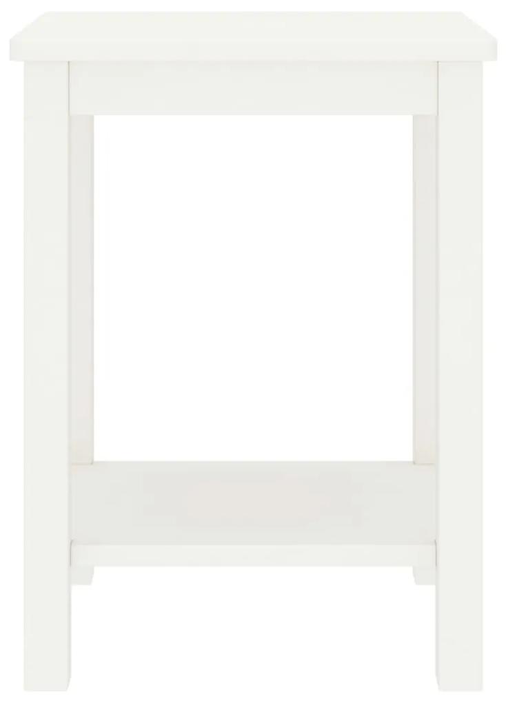 vidaXL Κομοδίνο Λευκό 35 x 30 x 47 εκ. από Μασίφ Ξύλο Πεύκου