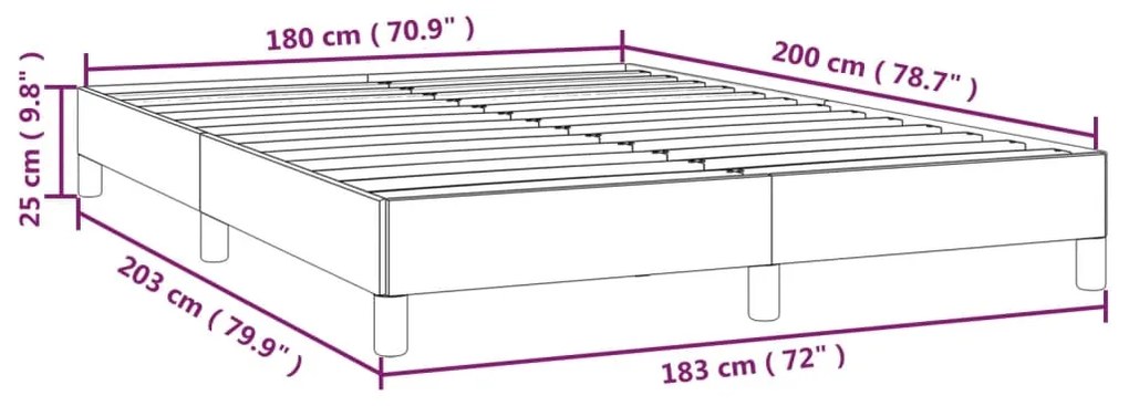 Πλαίσιο Κρεβατιού Καφέ 180x200 εκ. από Συνθετικό Δέρμα - Καφέ