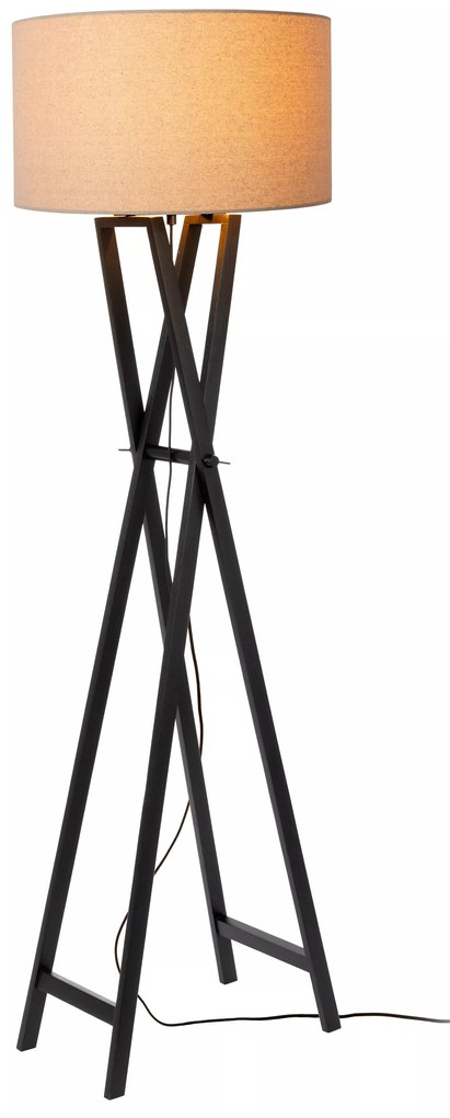 Φωτιστικό Επιδαπέδιο Lucide 30763-81-30 TRAFALGAR Μαύρο Ματ (Black Mat)|Ξύλο Φυσικό χρώμα (Wood Natural Finish)