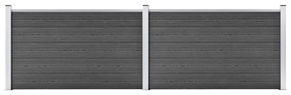 vidaXL Σετ Πάνελ Περίφραξης Μαύρο 353 x 105 εκ. από WPC