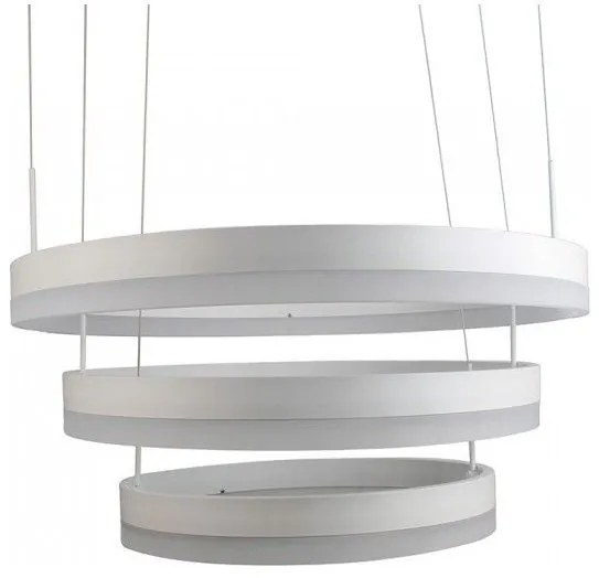 Soft Light Κρεμαστό Φωτιστικό Οροφής με τρεις δακτυλίους Λευκός 92W Dimmable Θερμό Λευκό 3989 VTAC 3989 Λευκό