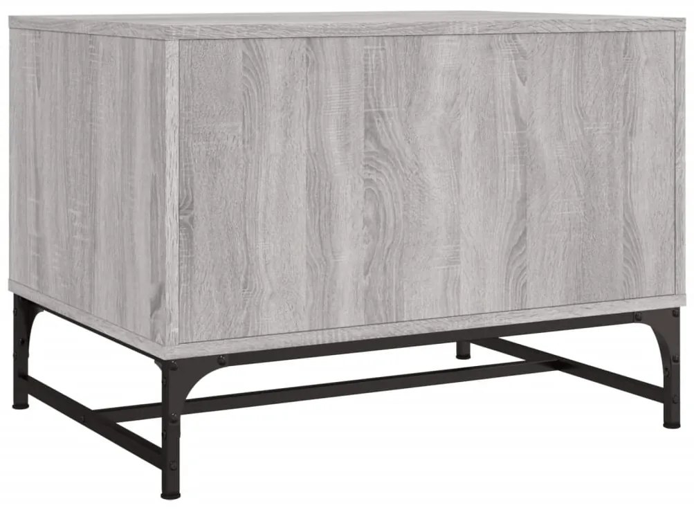 vidaXL Τραπεζάκι Σαλονιού Sonoma Γκρι 68,5x50x50 εκ με Γυάλινες Πόρτες
