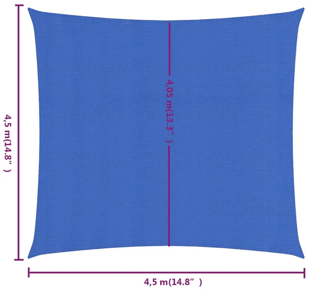 Πανί Σκίασης Τετράγωνο Μπλε 4,5x4,5 μ. από HDPE 160 γρ./μ² - Μπλε