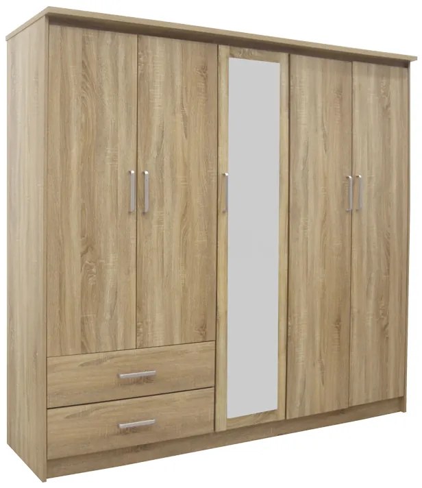 Intrahome Ντουλάπα ρούχων πεντάφυλλη OLYMPUS Intrahome σε φυσική απόχρωση 198x57x183εκ | SKU: INTRAPA-234111343