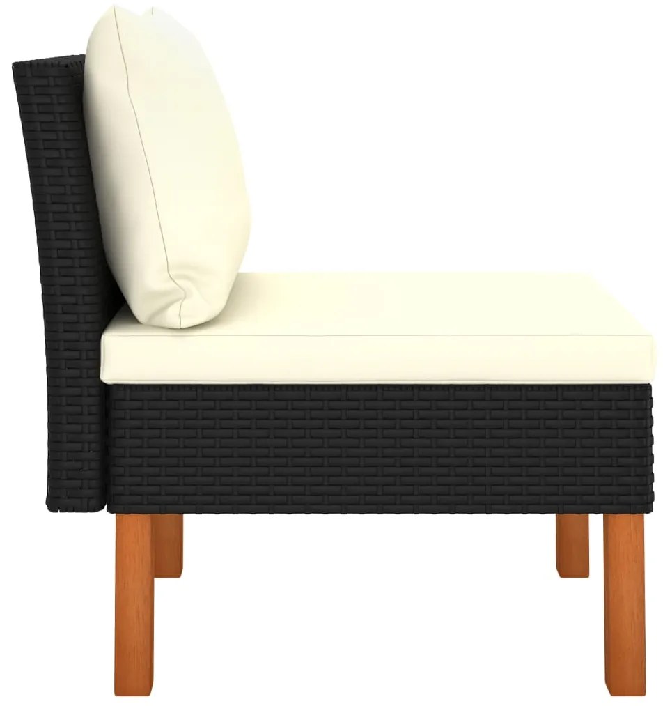 vidaXL Καναπέδες Μεσαίοι 2 τεμ. Συνθετικό Ρατάν/Μασίφ Ξύλο Ευκαλύπτου