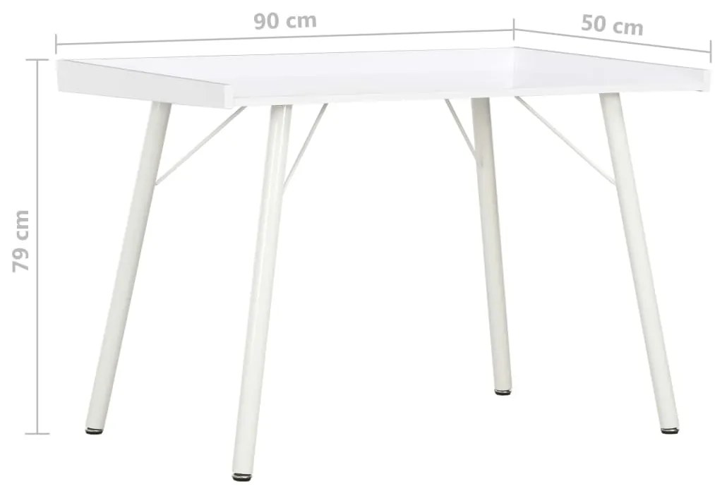 vidaXL Γραφείο Λευκό 90 x 50 x 79 εκ.