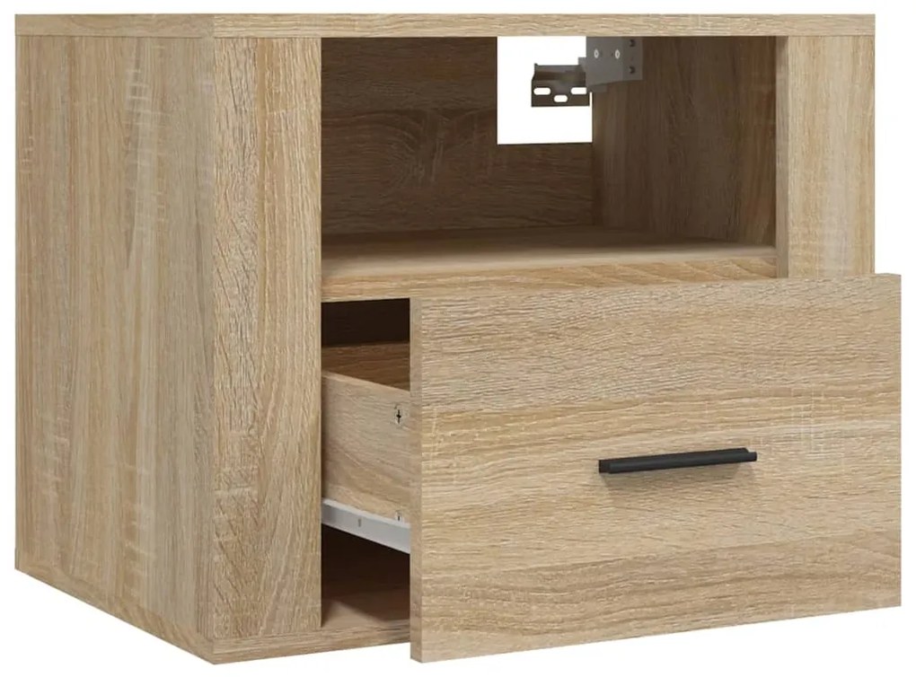 vidaXL Κομοδίνα Επιτοίχιο Sonoma Δρυς 50x36x40 εκ.