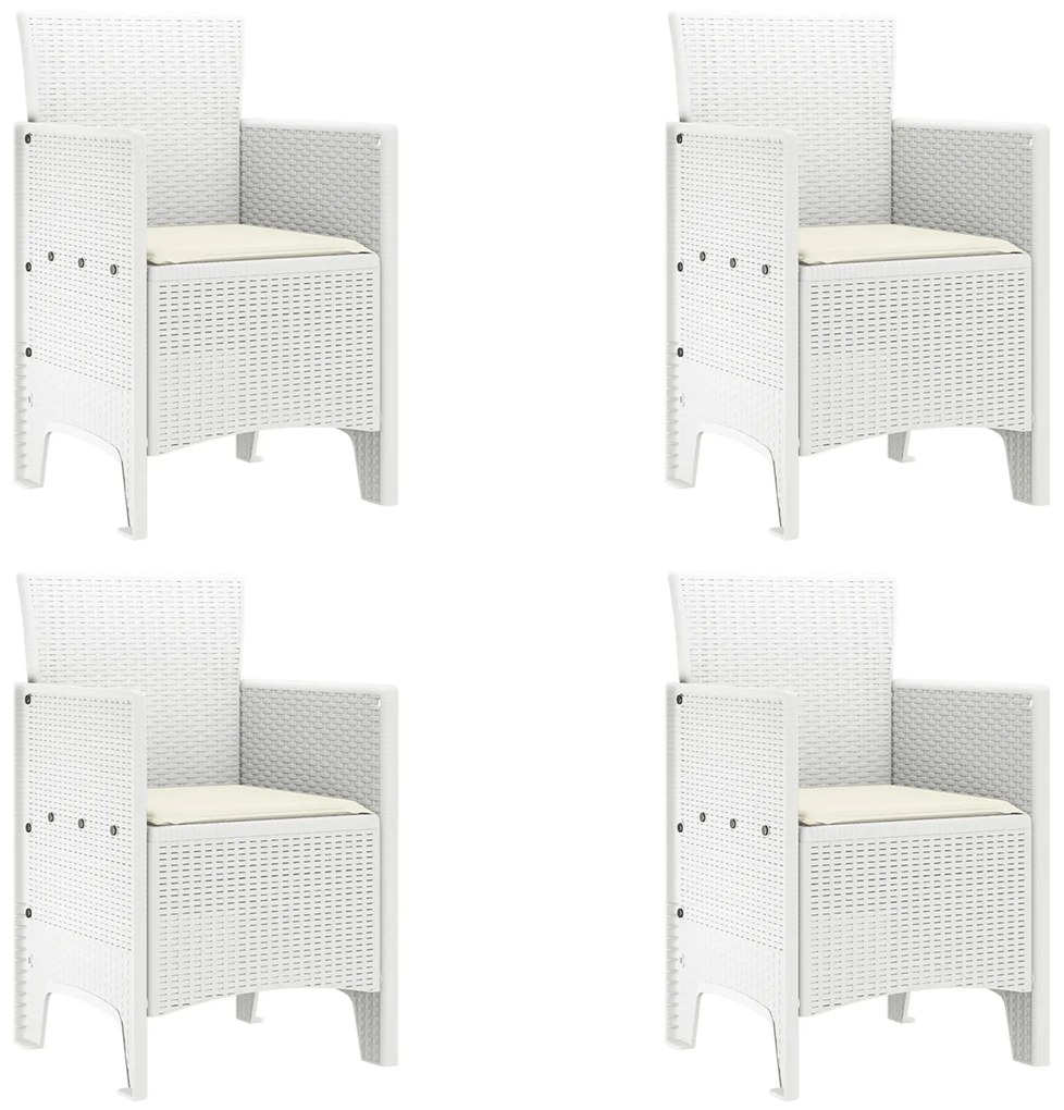 vidaXL Σετ Τραπεζαρίας Κήπου 5 pcs Λευκό 150 x 100 x 73 εκ.