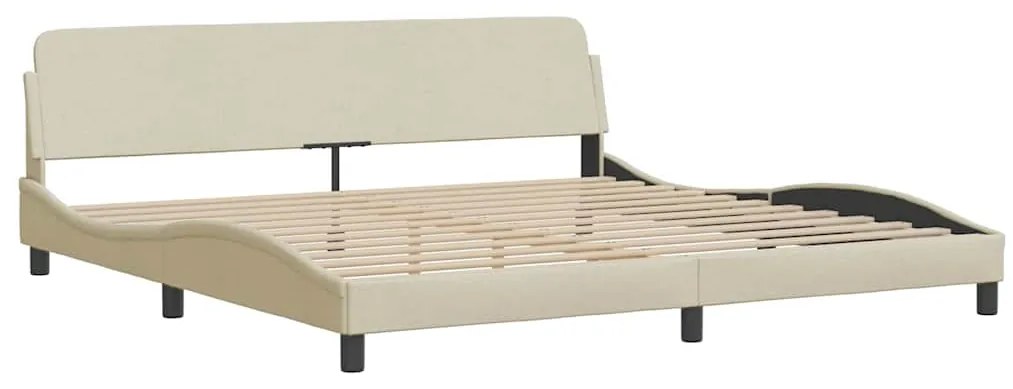 vidaXL Σκελετός Κρεβατιού Χωρίς Στρώμα Hanko Κρεμ 200x200 εκ. Υφασμάτινο