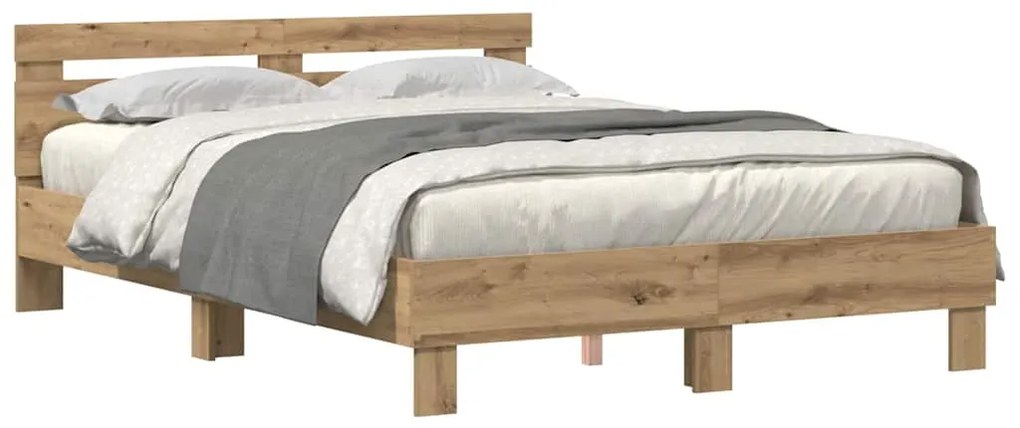 vidaXL Σκελετός Κρεβατιού artisan δρυς 150 x 200 cm Επεξεργασμένο ξύλο
