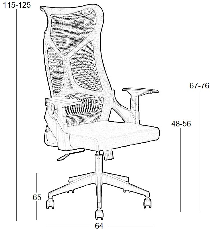 A9920 ΜΑΥΡO MESH ΠΟΛΥΘΡΟΝΑ ΓΡΑΦΕΙΟΥ 64X65X48-115/56-125εκ.