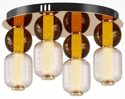 Πλαφονιέρα Φωτιστικό Οροφής LED 60W Ανάγλυφο Γυαλί Drop Maytoni-MOD273CL-L60G3K-Χρυσό MOD273CL-L60G3K