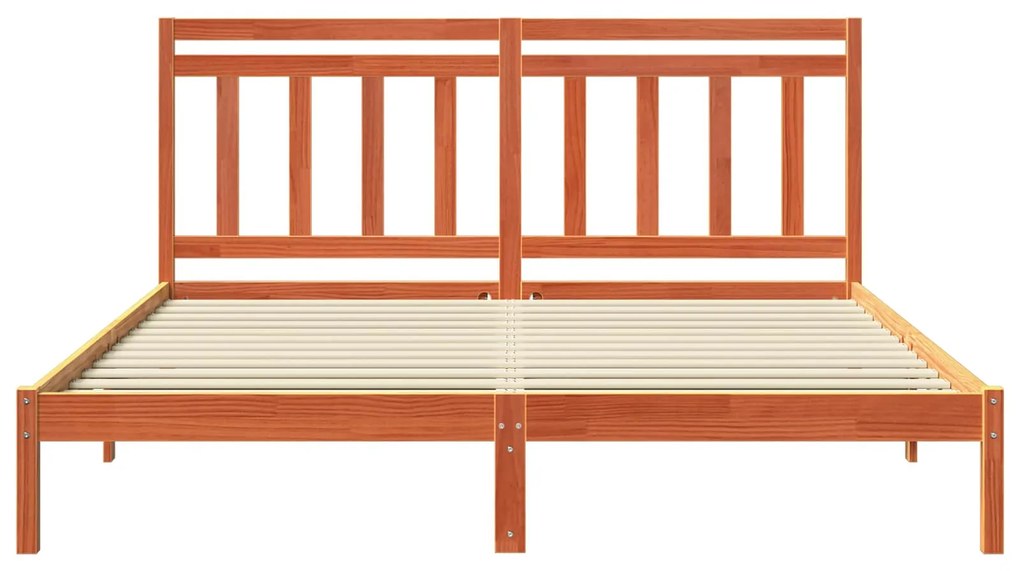 vidaXL Σκελετός Κρεβατιού με κεφαλάρι Κερωτό καφέ 180 x 200 cm