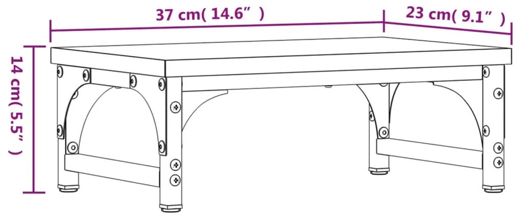 Βάση Οθόνης Sonoma Δρυς 37 x 23 x 14 εκ. από Επεξεργασμένο Ξύλο - Καφέ