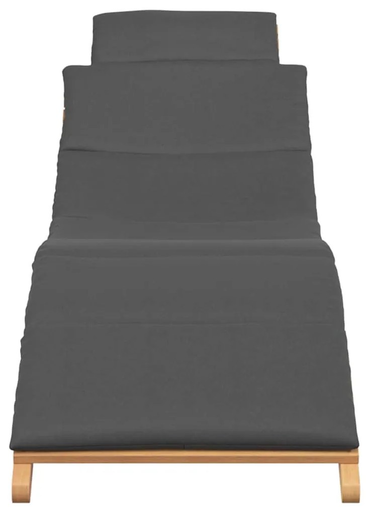 vidaXL Ξαπλώστρα Σκούρο γκρι 188 x 55 x 59 εκ. Μασίφ ξύλο teak