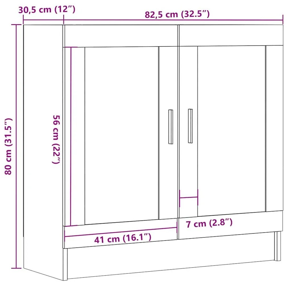 Βιβλιοθήκη Παλιό Ξύλο 82,5 x 30,5 x 80 εκ. Μοριοσανίδα - Καφέ