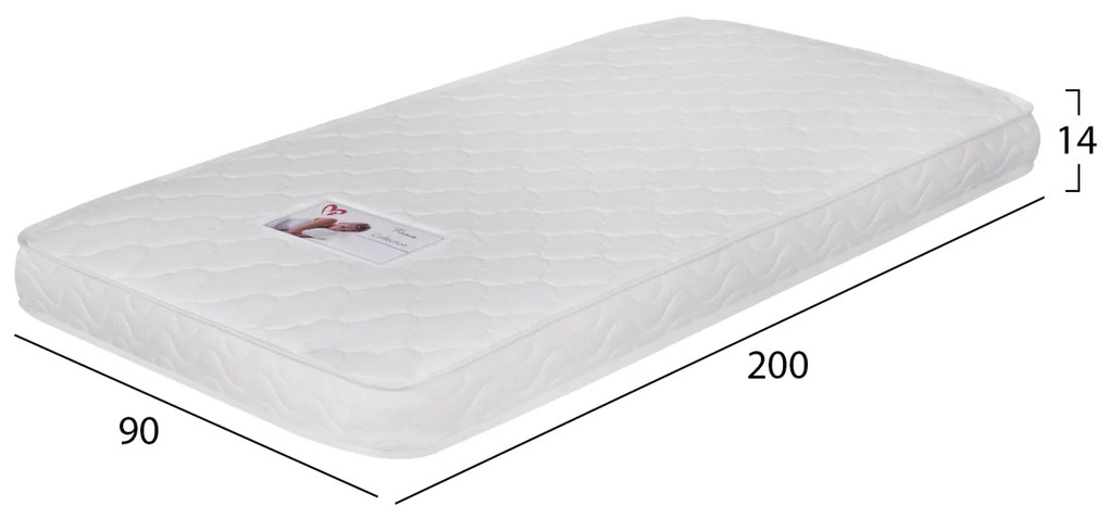 Στρώμα Με Foam Χωρίς Ελατήρια Jordy 90x200 (Roll Packing) Λευκό